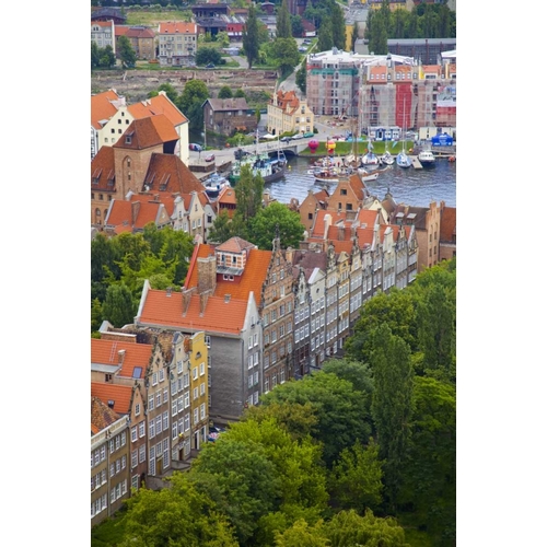 Poland, Gdansk View of buildings and bay